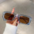 Damen geometrische Sonnenbrille mit modischem Hochglanzrahmen Brehn