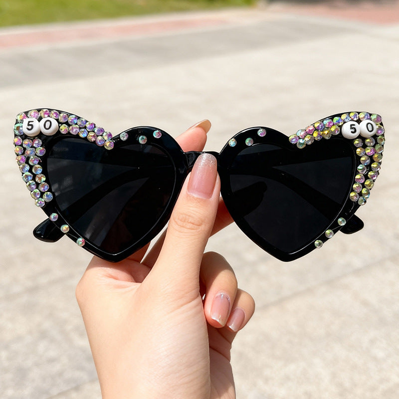 Herzförmige mit Strass verzierte Sonnenbrille Brehn