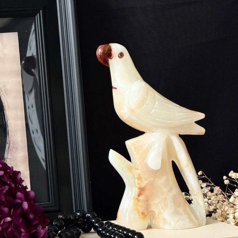 Handgemachte Stein Vogel-Figurine