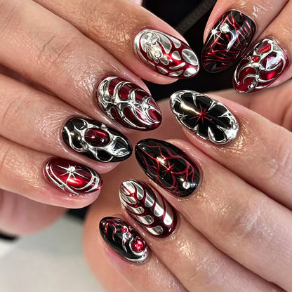 Gothic-inspiriertes dekoratives Press-On-Nagelkunst-Set