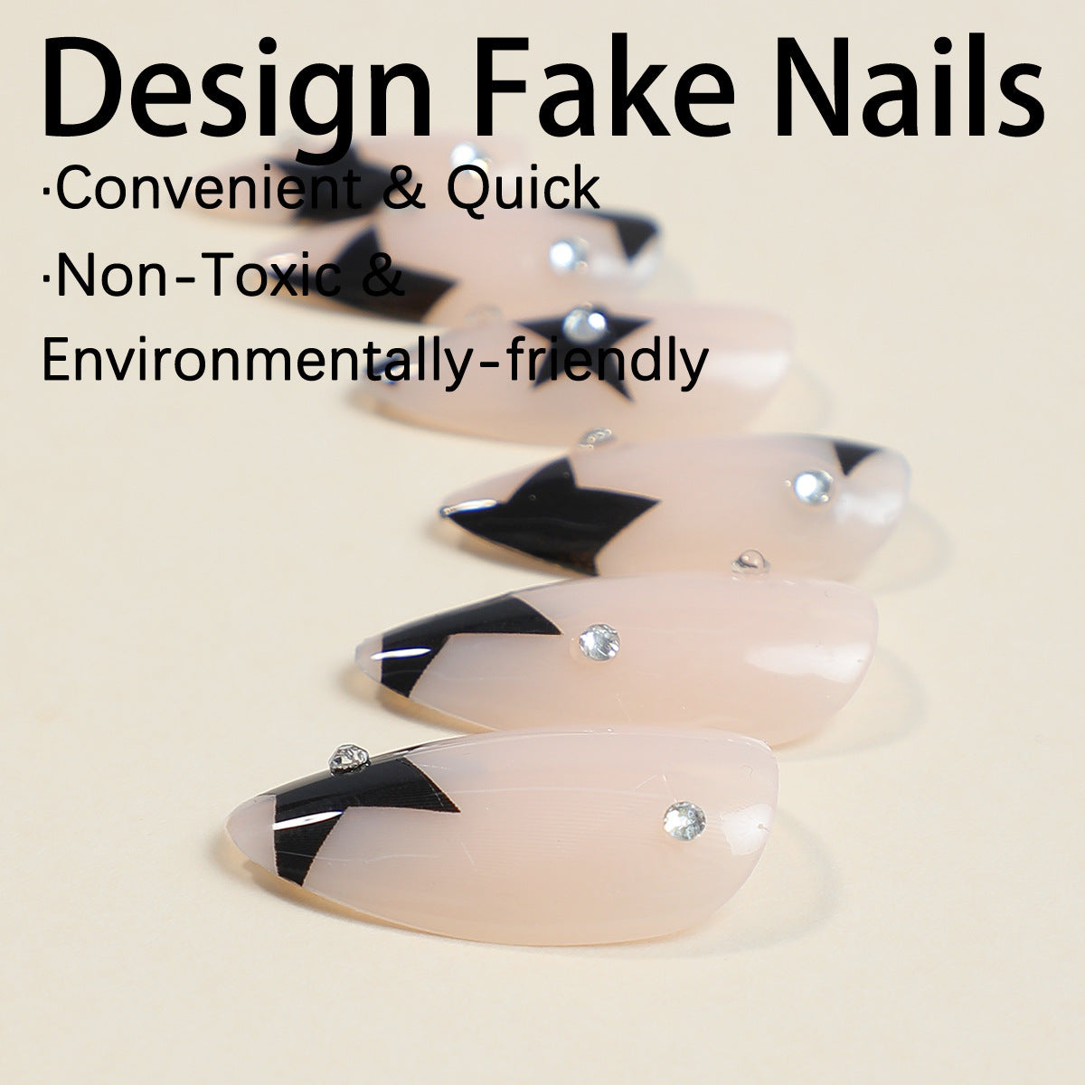 Kunstnagelset mit glamourösen Sternenmotiven und eleganten Spitzendesigns Brehn