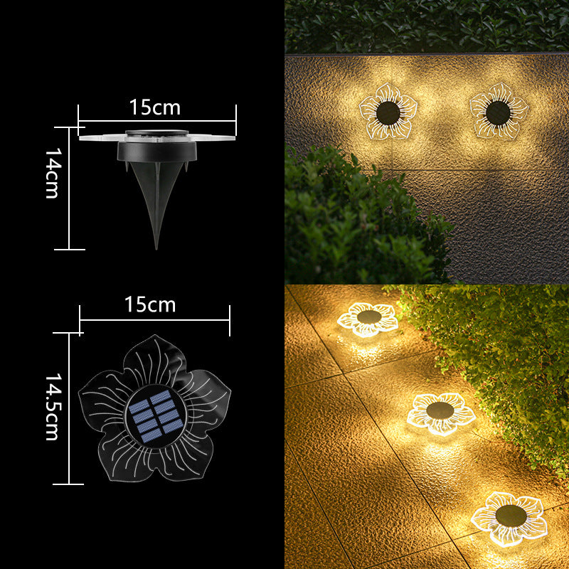 Dekorative Solar-Acryl-Blüten-Gartenstecker LED-Wegeleuchte Brehn