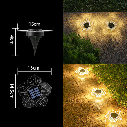 Dekorative Solar-Acryl-Blüten-Gartenstecker LED-Wegeleuchte Brehn