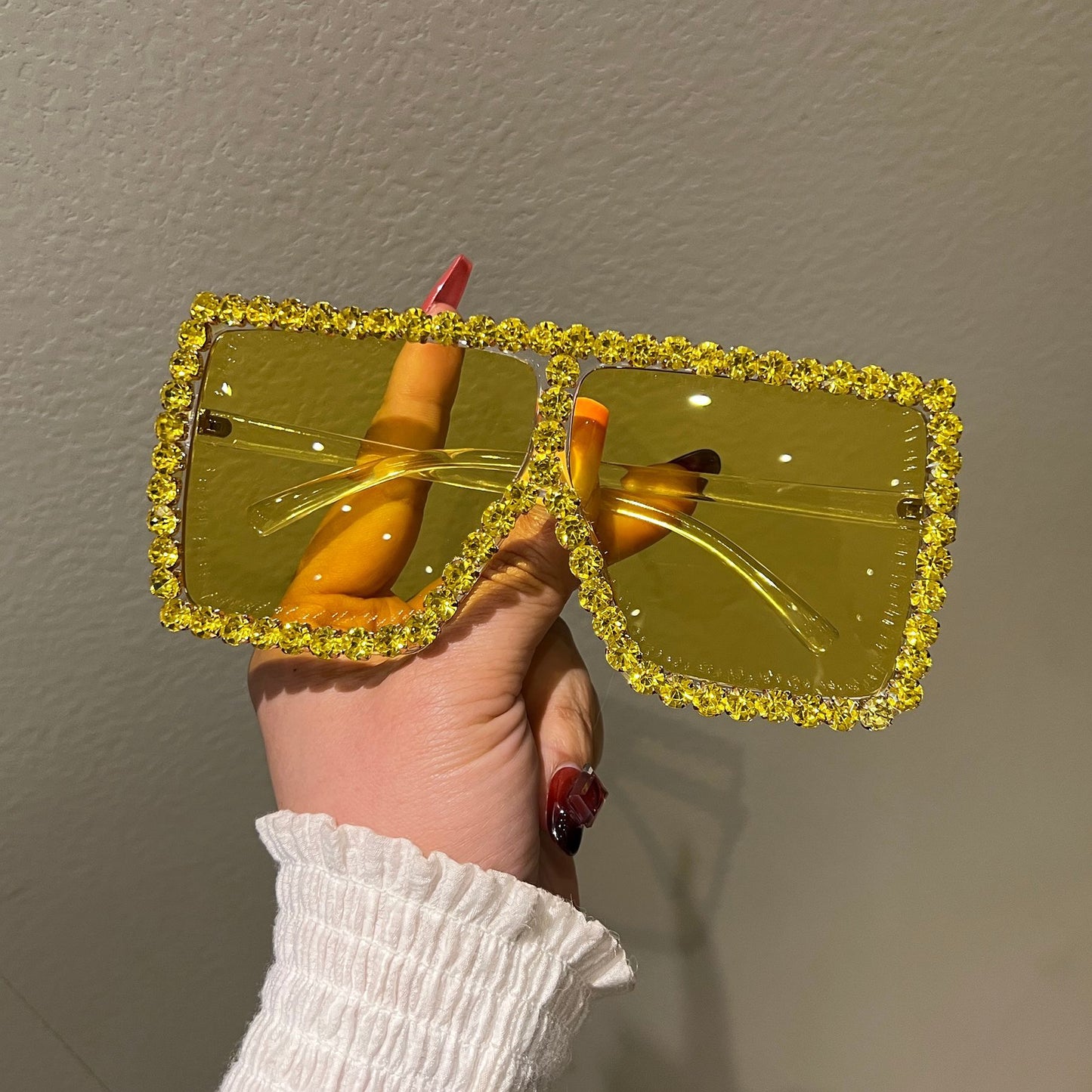 Damen Oversized Sonnenbrille mit funkelndem Strassrahmen Brehn