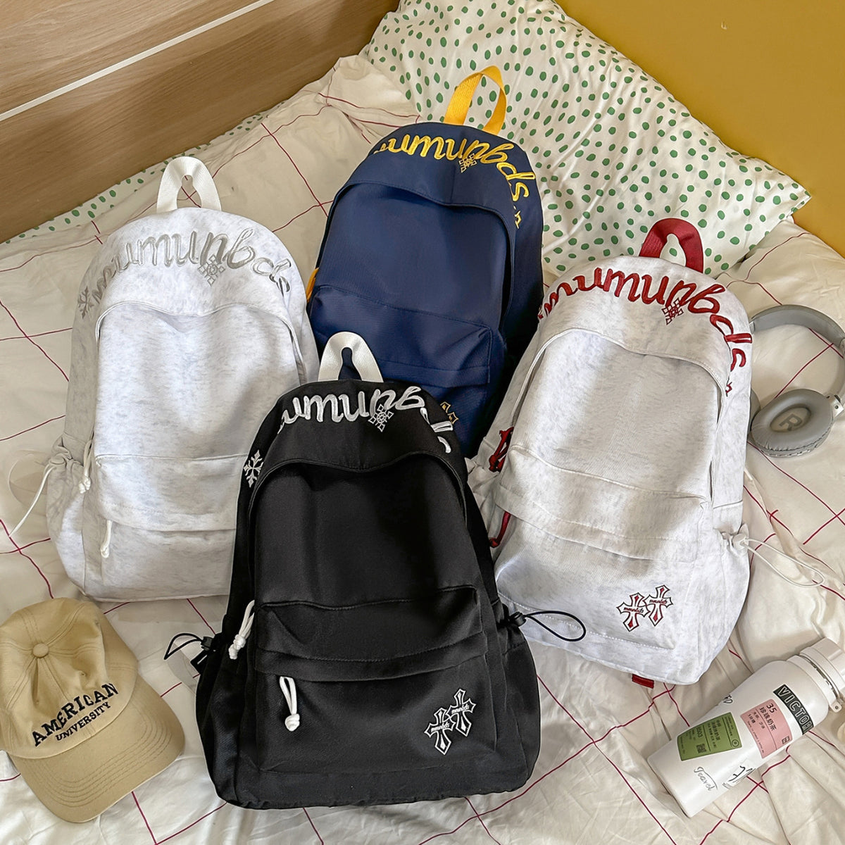 Lässiger bestickter Kordelzug-Rucksack Brehn