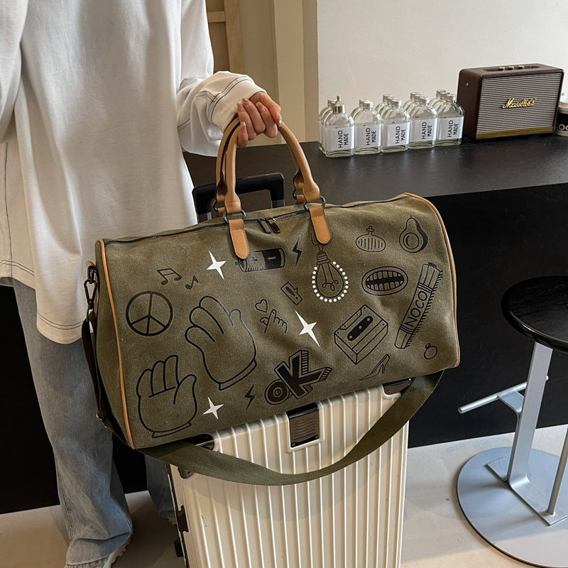 Stylischer illustrierter Canvas-Duffle-Bag Brehn