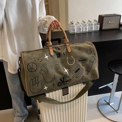 Stylischer illustrierter Canvas-Duffle-Bag Brehn