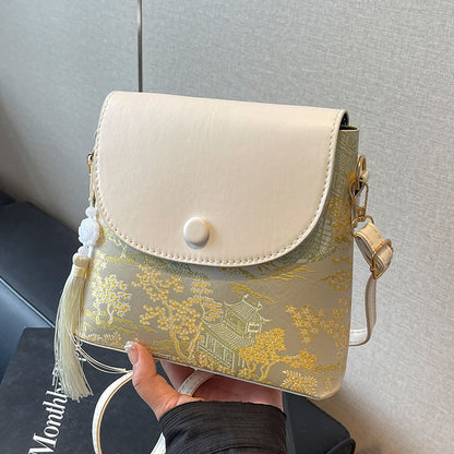 Elegante Texturierte Mini Umhängetasche