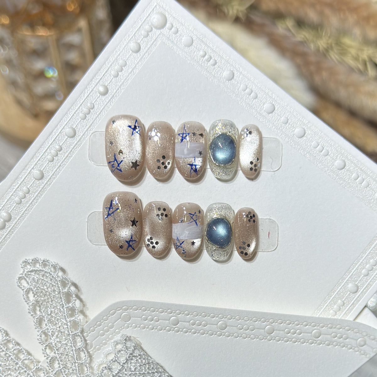 Himmelsinspiriertes Press-On Nagelset Brehn