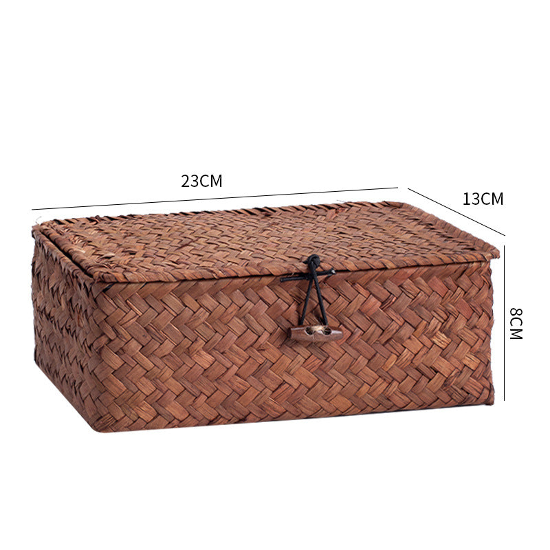 Handgewebte Aufbewahrungsbox mit Deckel Brehn