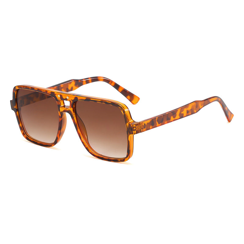 Damen quadratische oversized Sonnenbrille mit modischem transparentem Rahmen Brehn