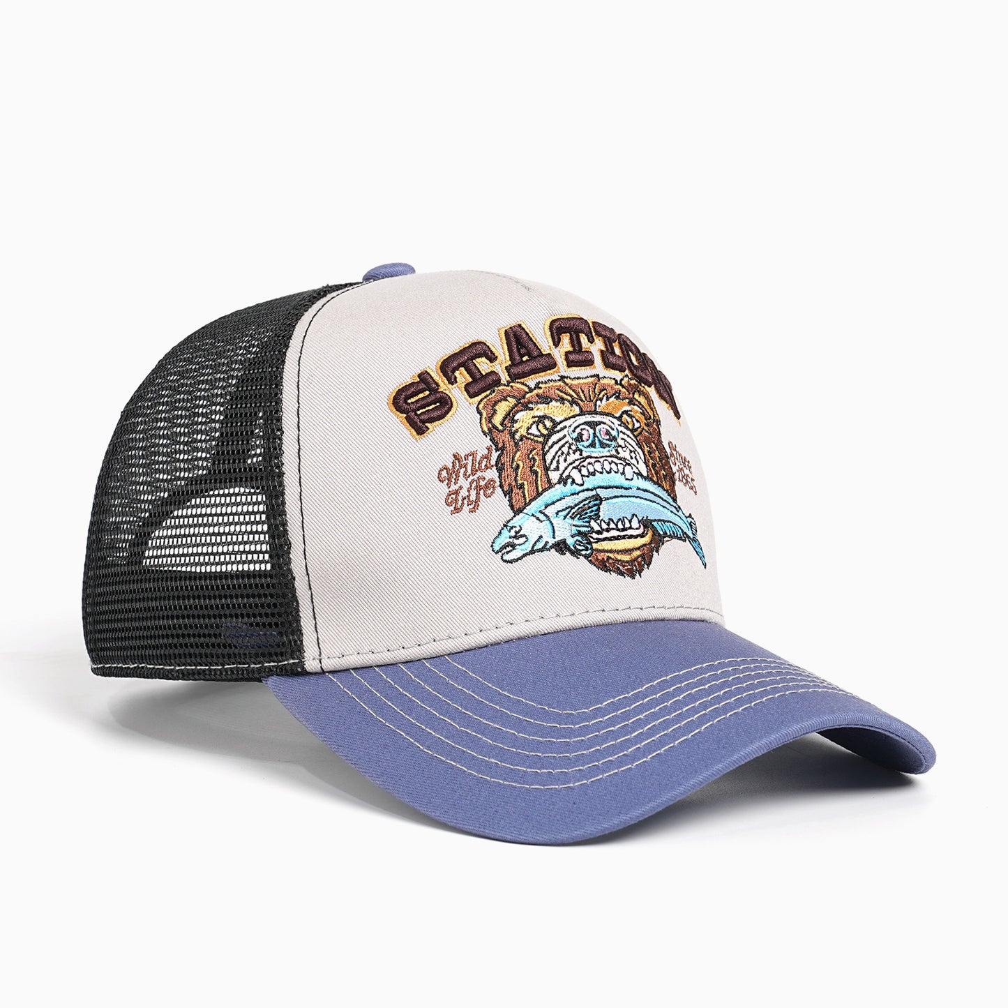 Damen Trucker Cap mit großem Stickmotiv Brehn