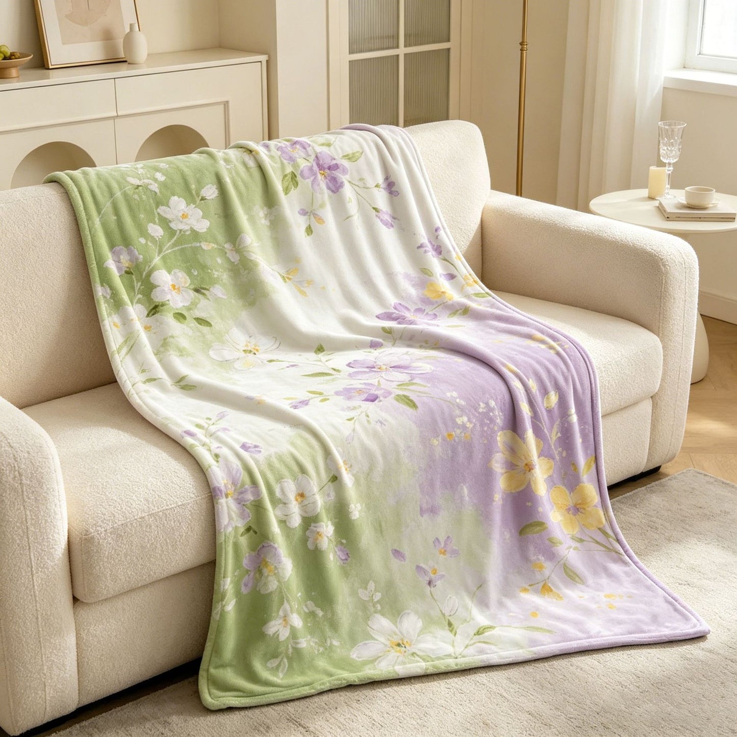 Blumenmuster Fleece-Wohndecke