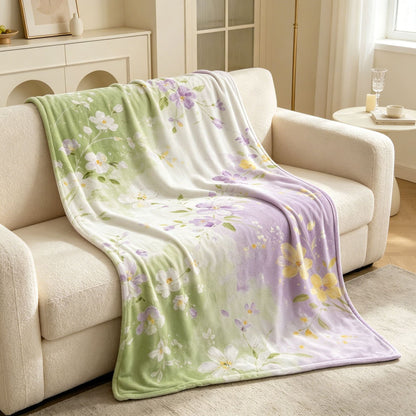 Blumenmuster Fleece-Wohndecke