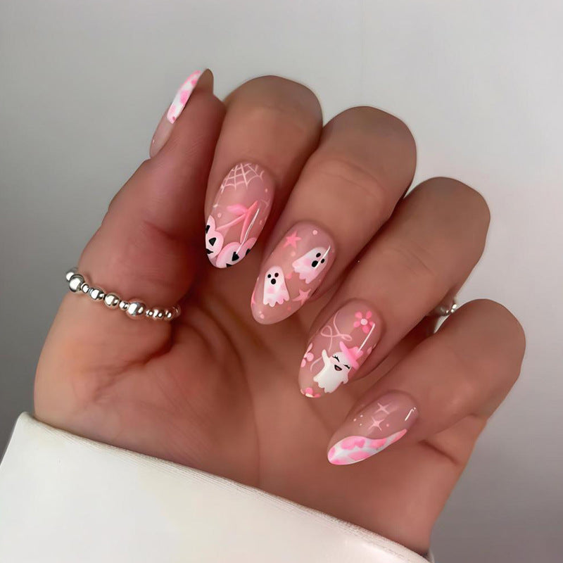 Kunstnagelset mit kreativen Gespenst- und Herzdesigns Brehn