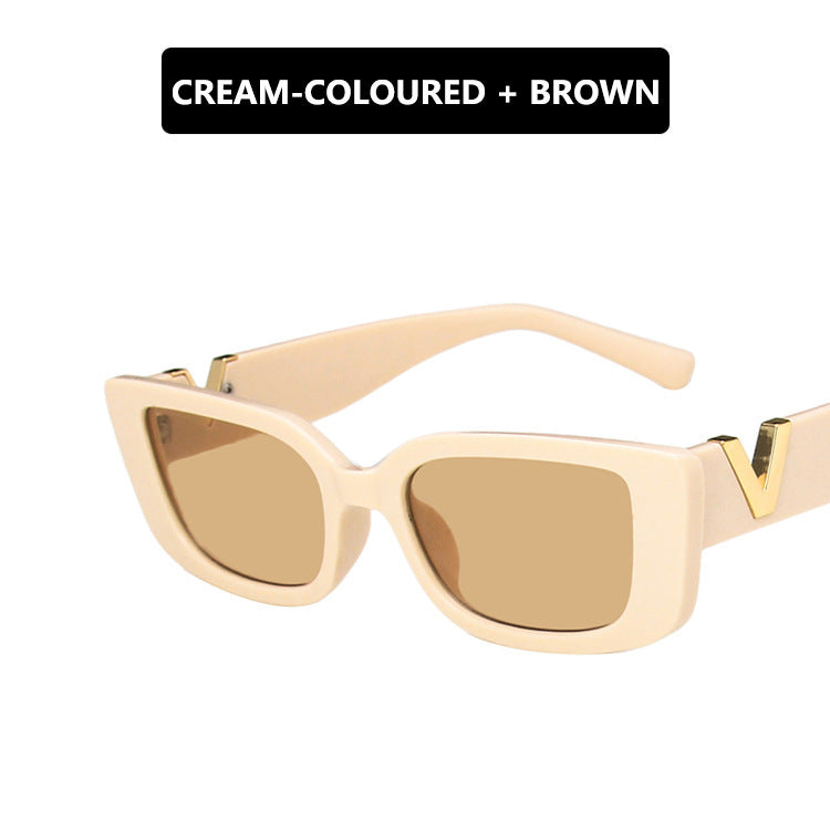 Damen moderne Cat-Eye Sonnenbrille mit Metallic-Details Brehn