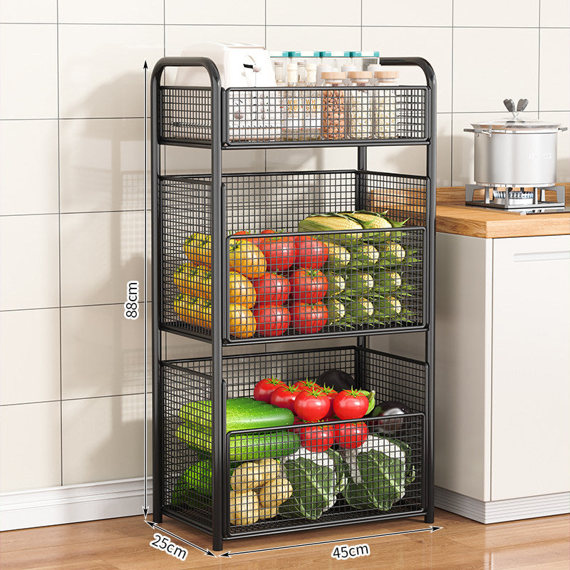 Rolling Kitchen Storage Cart mit Netzkorb Brehn