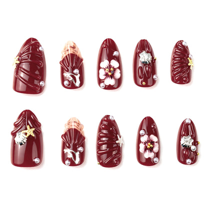 Kunstnagelset mit floralen Strassverzierungen Brehn
