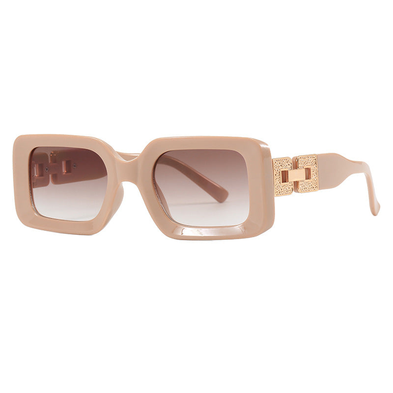 Damen Polygone Sonnenbrille mit glamourösem Verzierungsrahmen Brehn