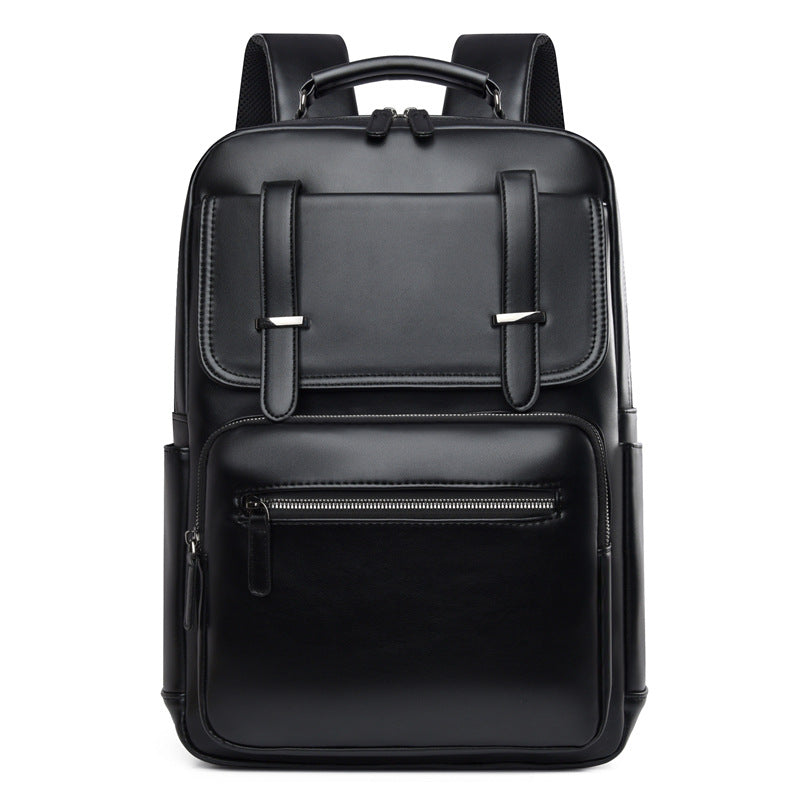 Stylischer Mehrfachfächer-Leder-Rucksack Brehn
