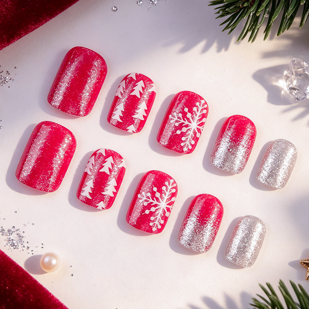 Festliche Holiday Press-On Nagelkunst Brehn