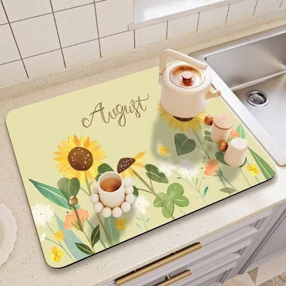 Dekorativer floraler Druck Küchenthekenmatte Brehn