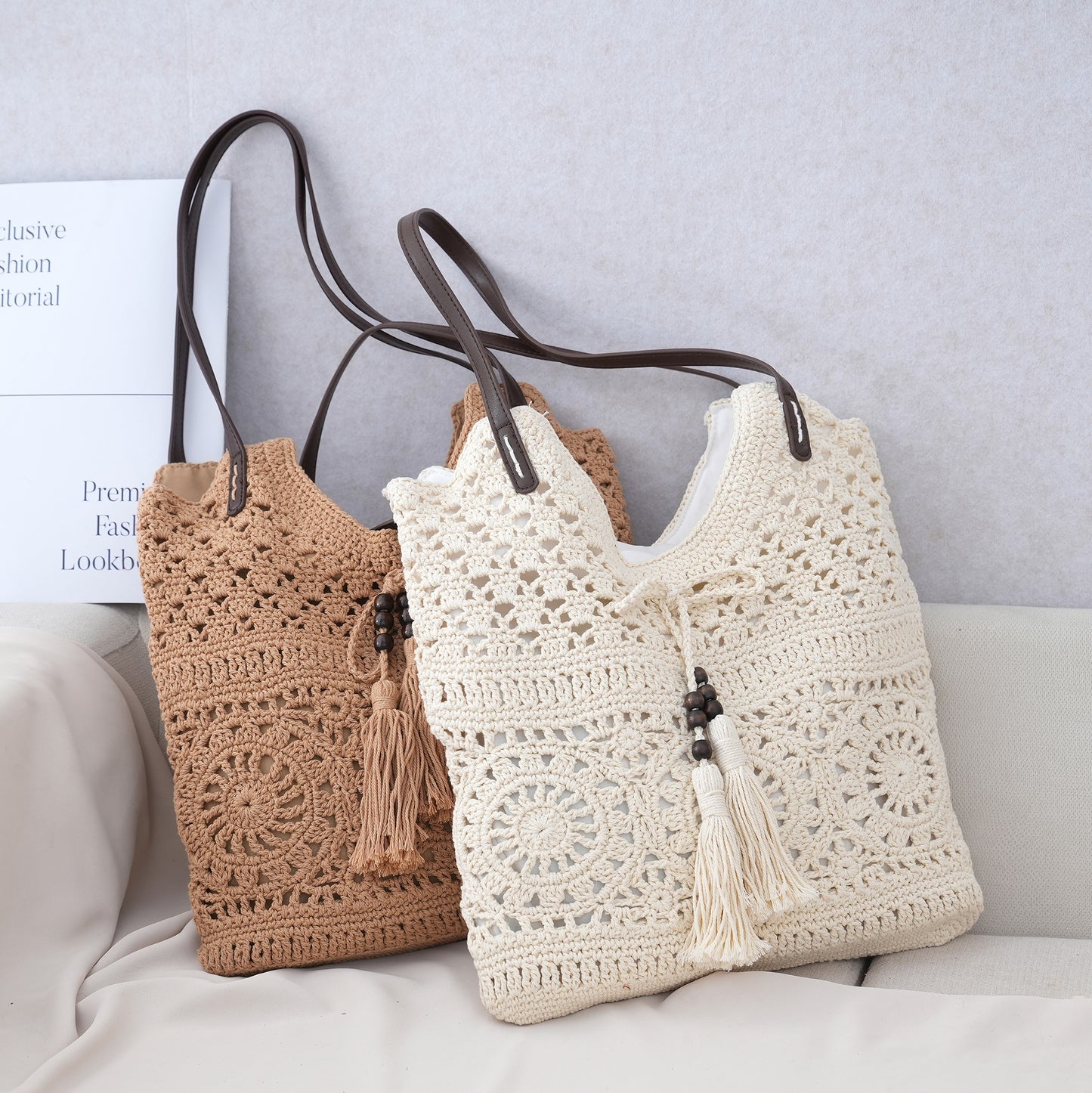 Handgefertigte Makramee Strandtasche Brehn