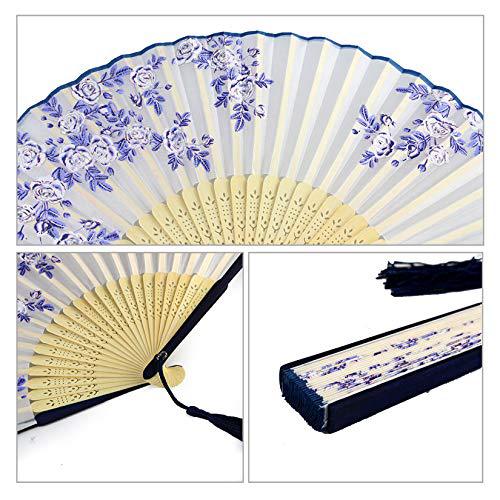 Damen Eleganter handgefertigter Fächer mit floralen Motiven Brehn