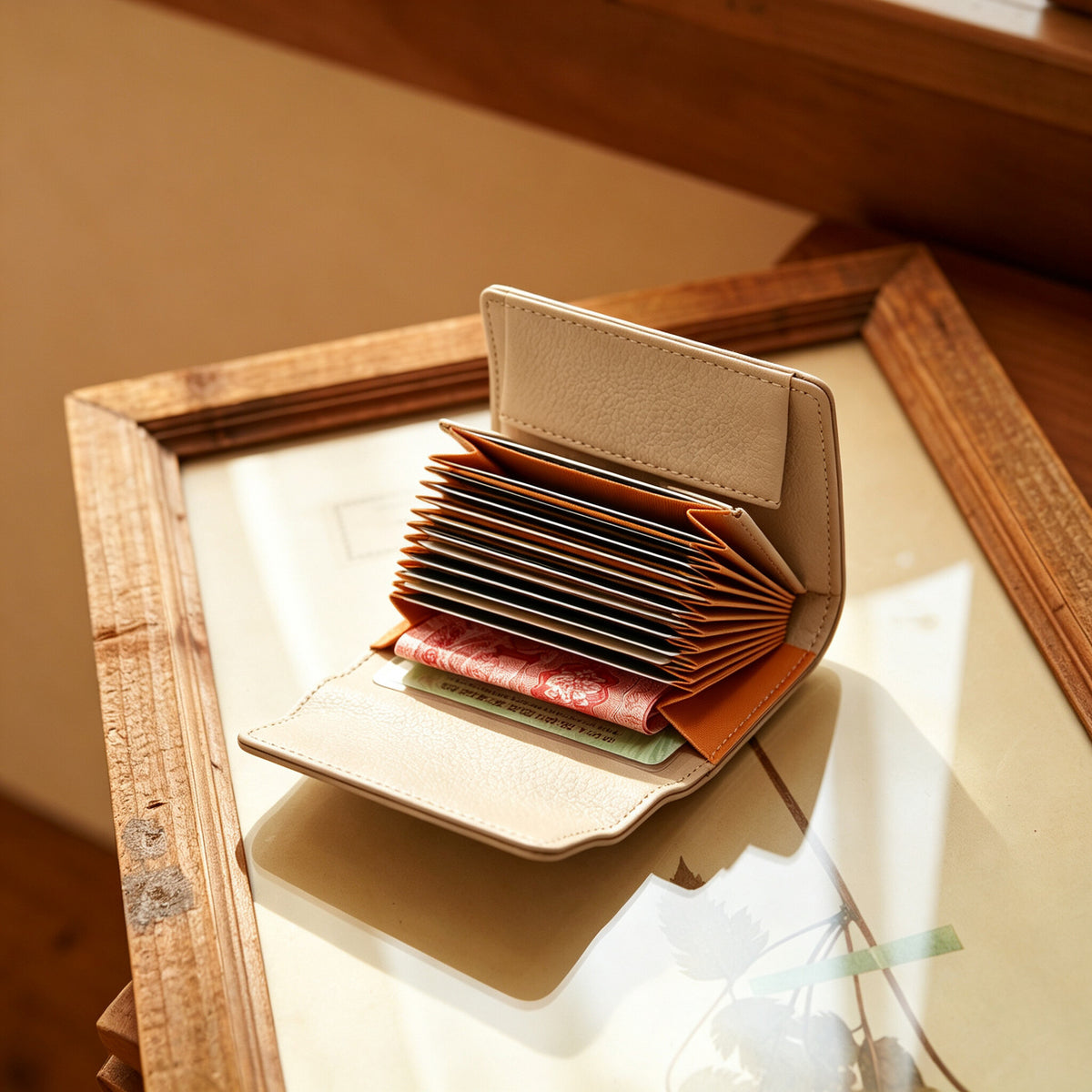 Strukturiertes Leder Kartenhalter Wallet