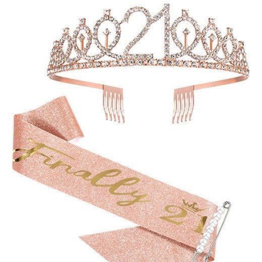 Damen Glitzernde Tiara mit personalisiertem 80. Geburtstagsschriftzug Brehn