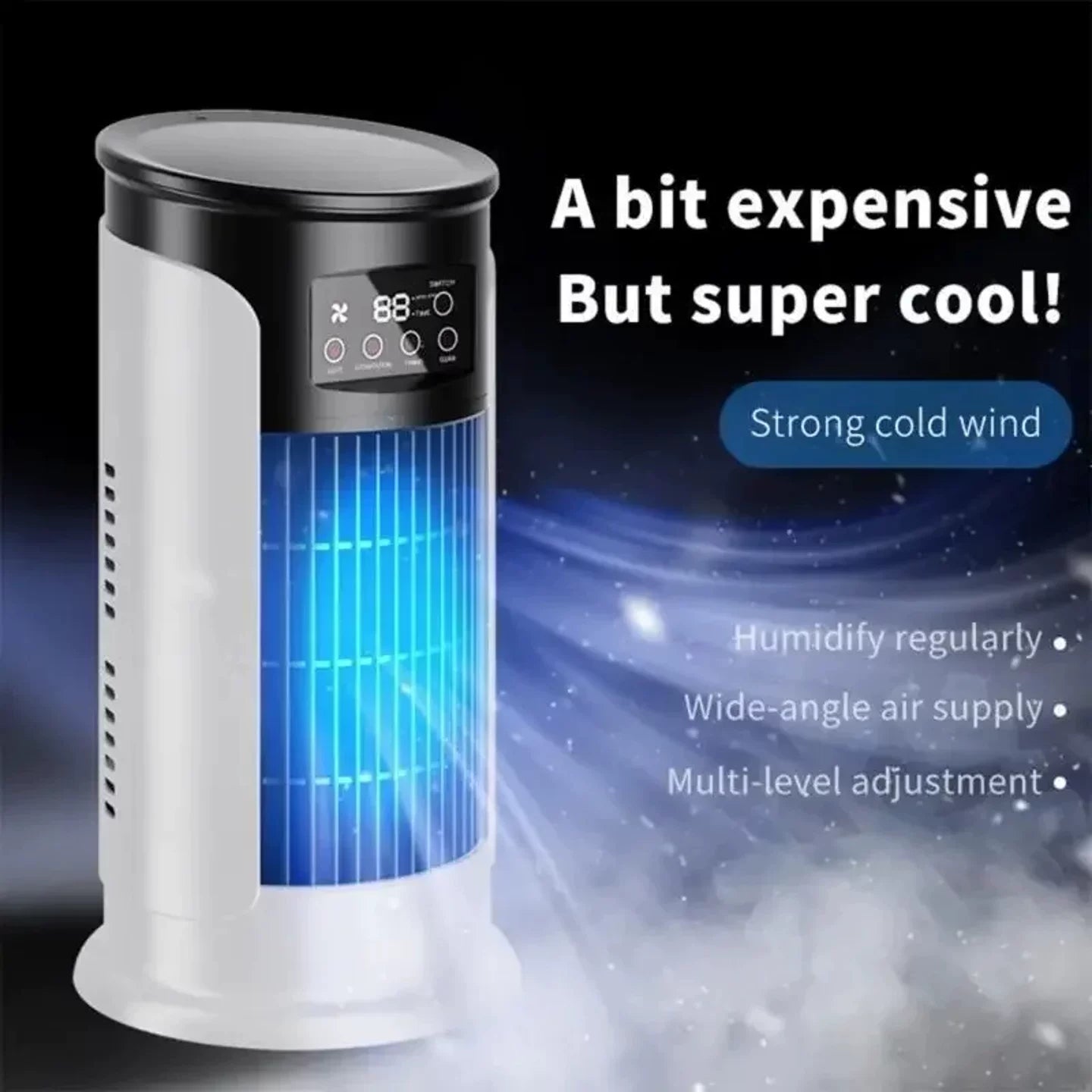 Unisex Einheitsgröße tragbarer Turm Verdunstungs-Personal-Klimaanlage mit LED-Digital-Touch-Display smarter Timer Brehn