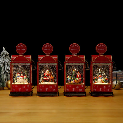 Nostalgische Weihnachtslaterne mit bewegter Schneemann-Szene Brehn