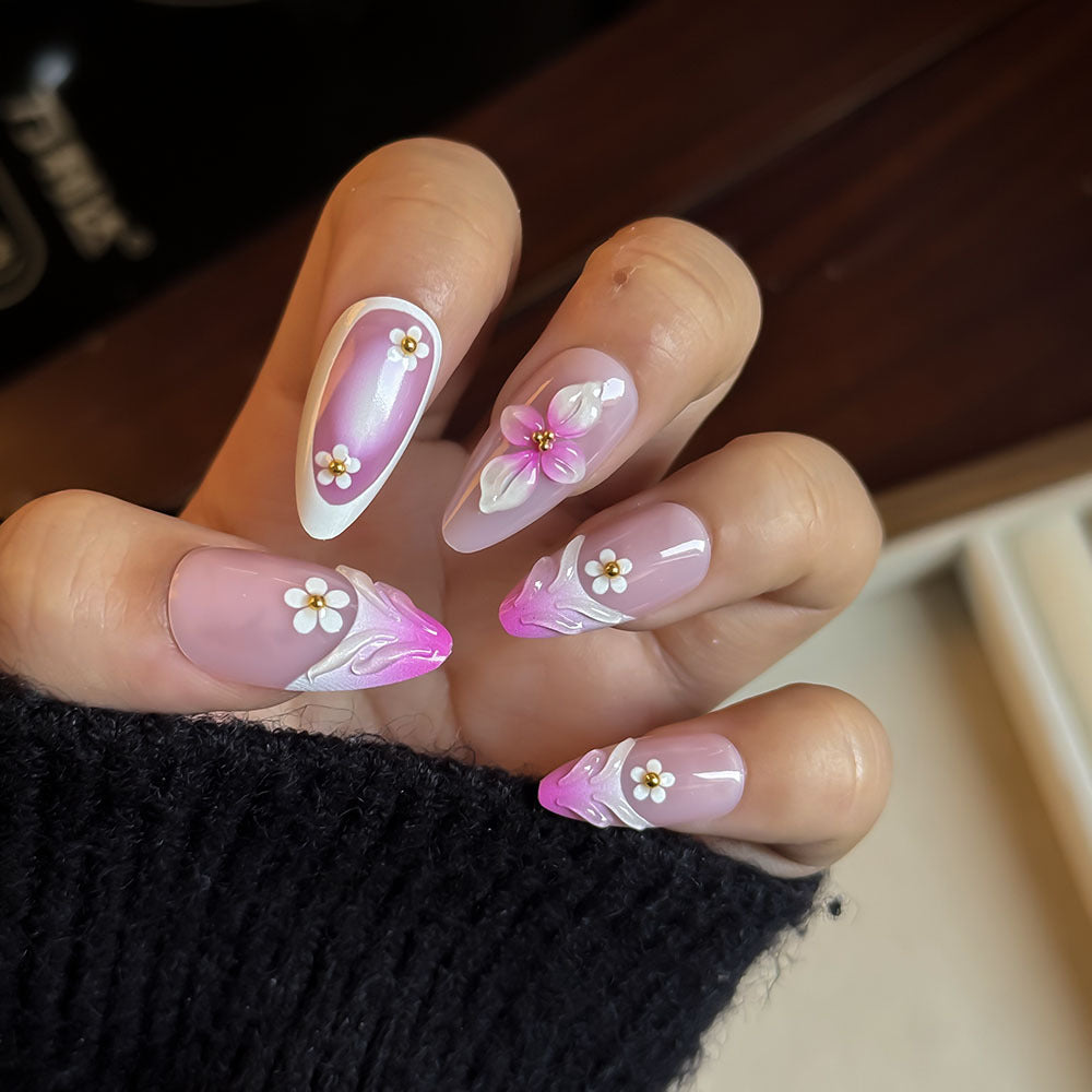 Floral Design Press-On Nail Kit Brehn