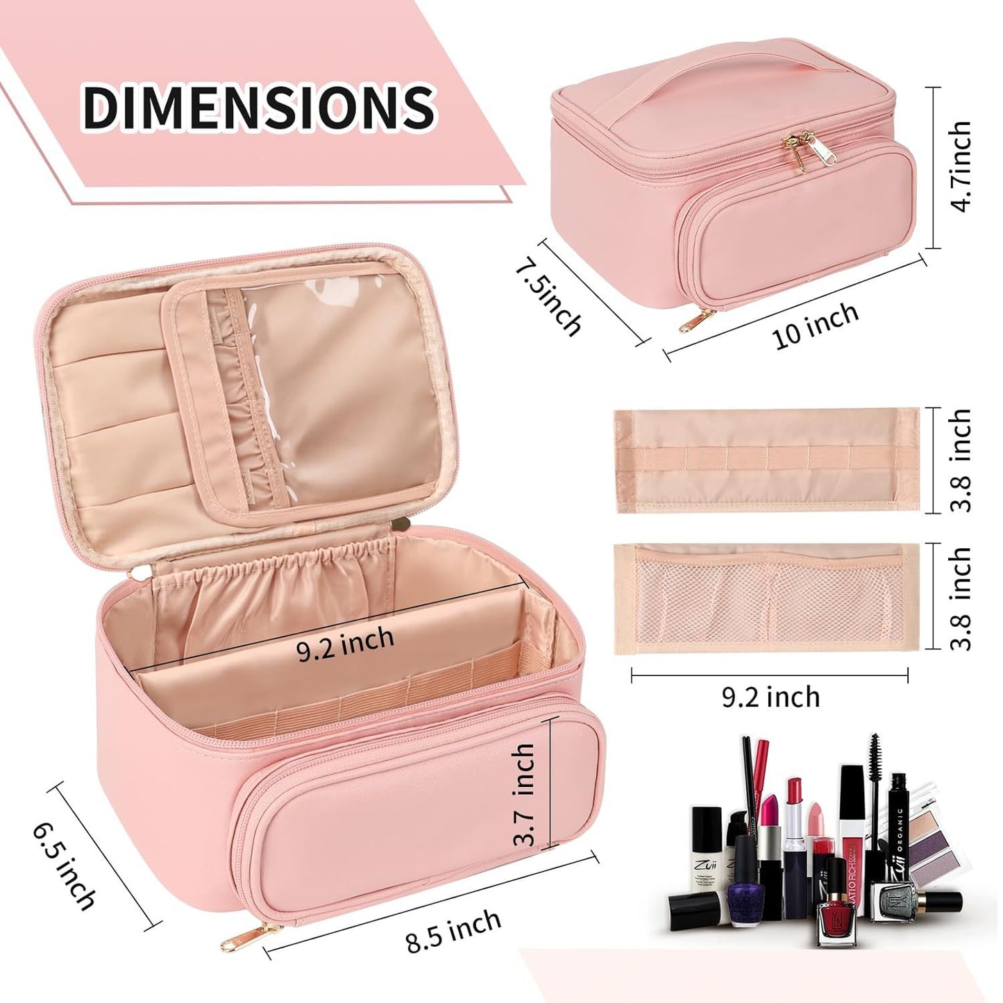 Kosmetik Organizer mit Fächern und Spiegel Brehn