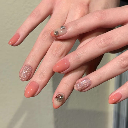 Glitzerndes Press-On Nagelkunstset