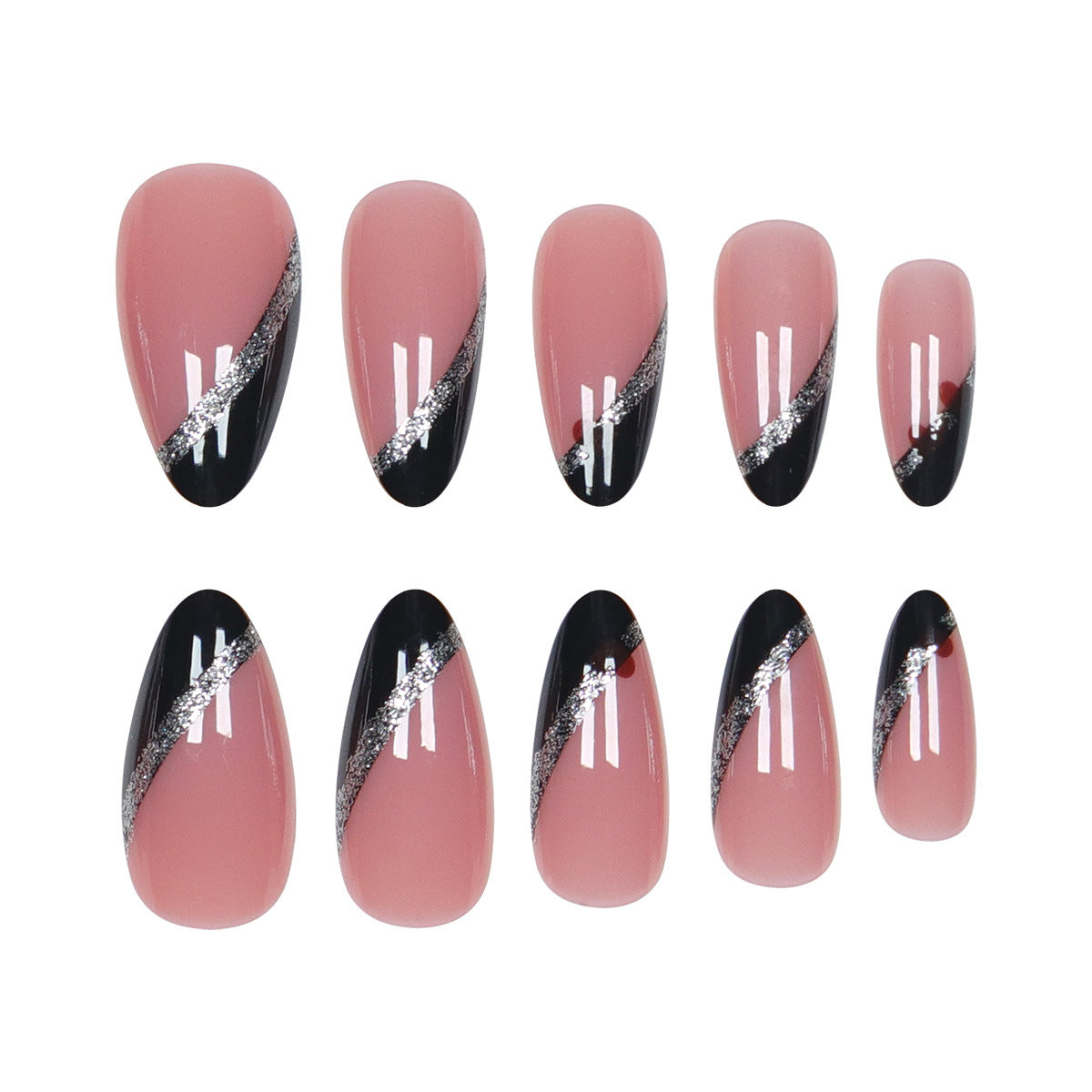 Elegante Stiletto Press-On Nägel mit Glitzer-Akzenten Brehn