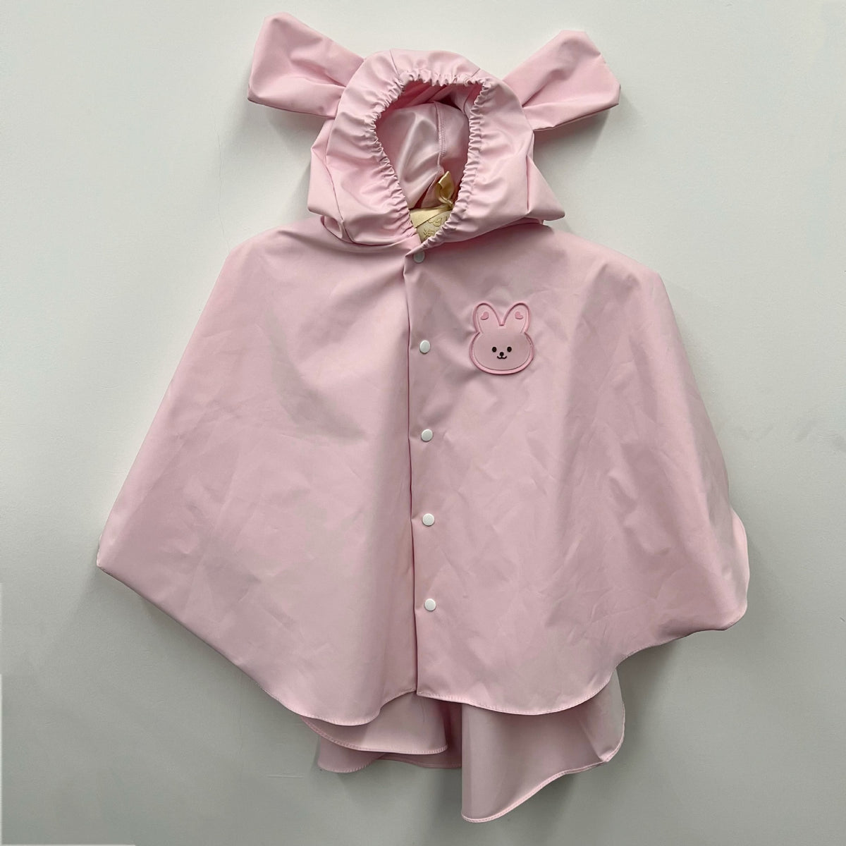 Wasserdichter Kinder Regenponcho mit Kapuze und Hasenohr-Design mit Druckknopfverschluss