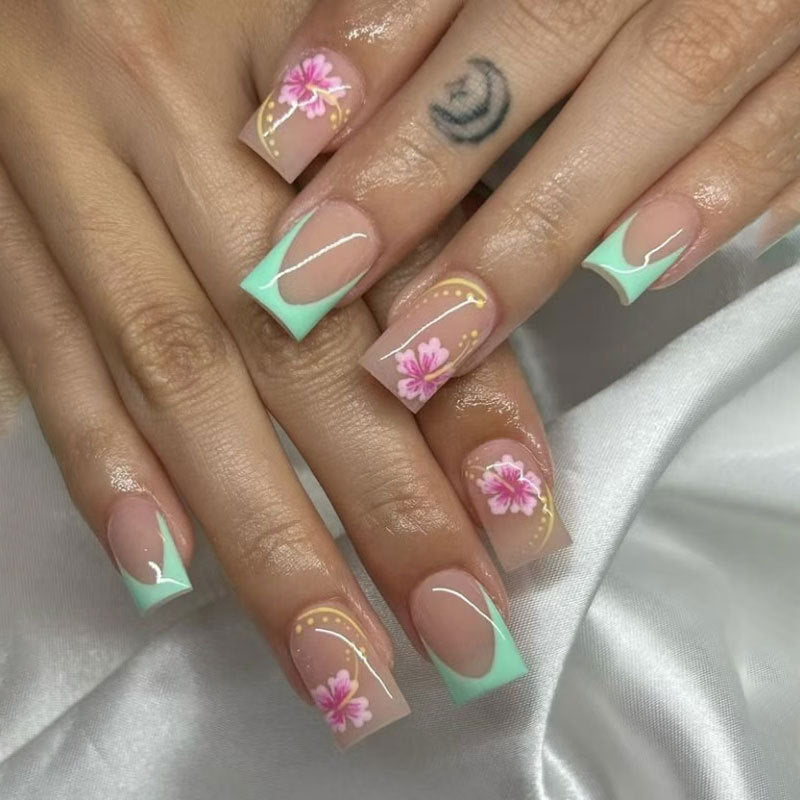 Floral Accent Acryl-Nagelkunst Set
