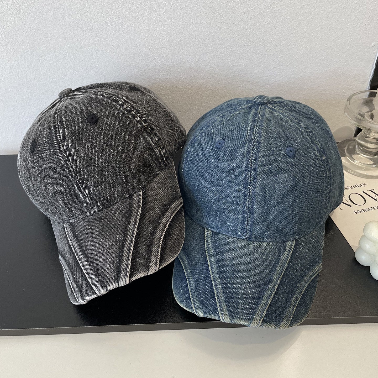 Frauen Vintage Zerrissene Denim Baseballmütze Brehn
