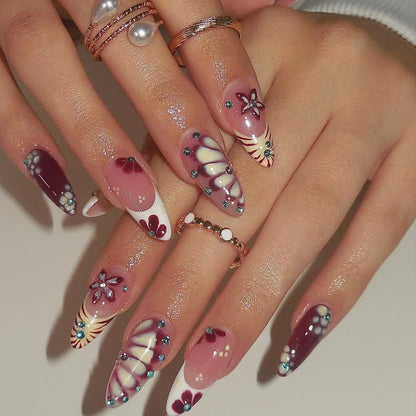 Künstlerische Florale Nagelverlängerungen Brehn