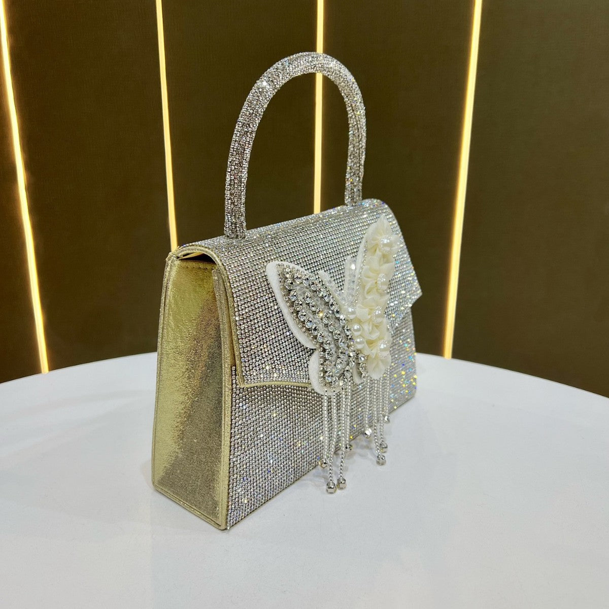 Dekorative Schmetterling Strass Clutch