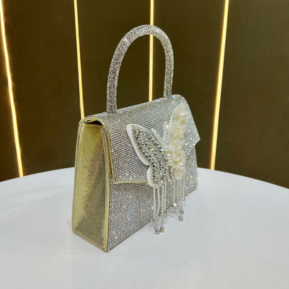 Dekorative Schmetterling Strass Clutch