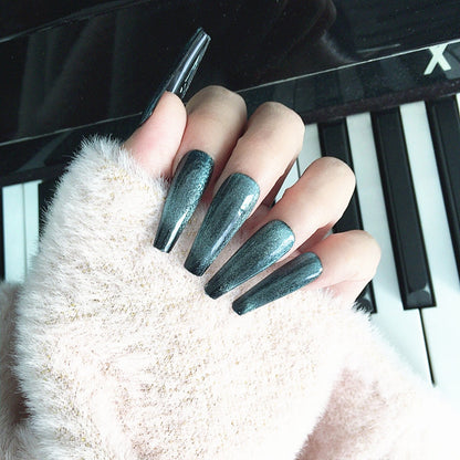 Stylische Glitzer-Gradient-Press-On-Nagelspitzen
