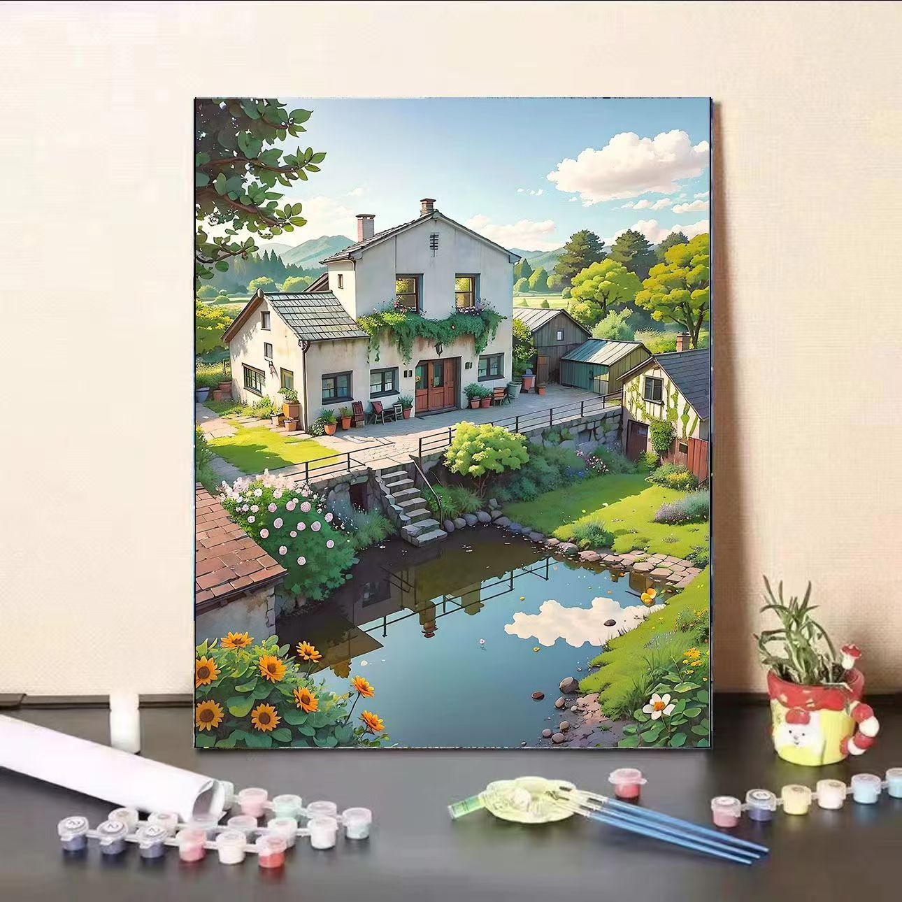 Scenic Village Landschaft Malen nach Zahlen Kit Brehn