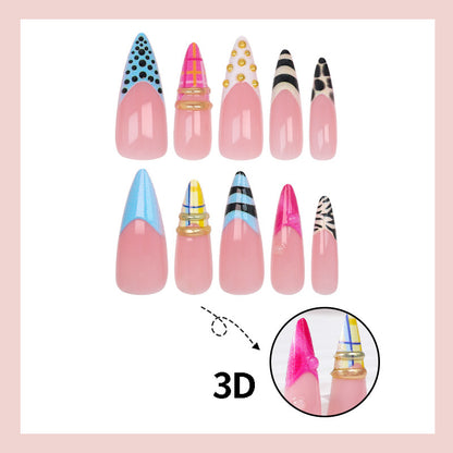 Kunstnagelset mit trendigen geometrischen und modernen Designs Brehn