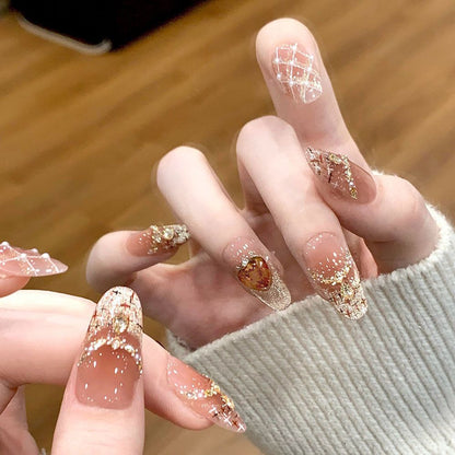 Künstlerisches dekoratives Press-on-Nagelset Brehn