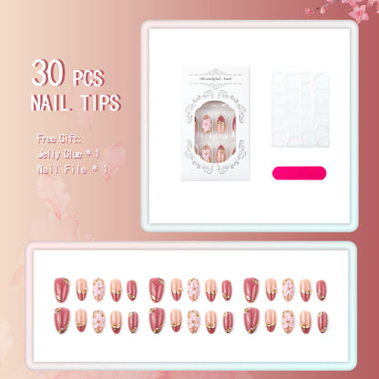 Florale Eleganz Press-On Nagelkunst Set