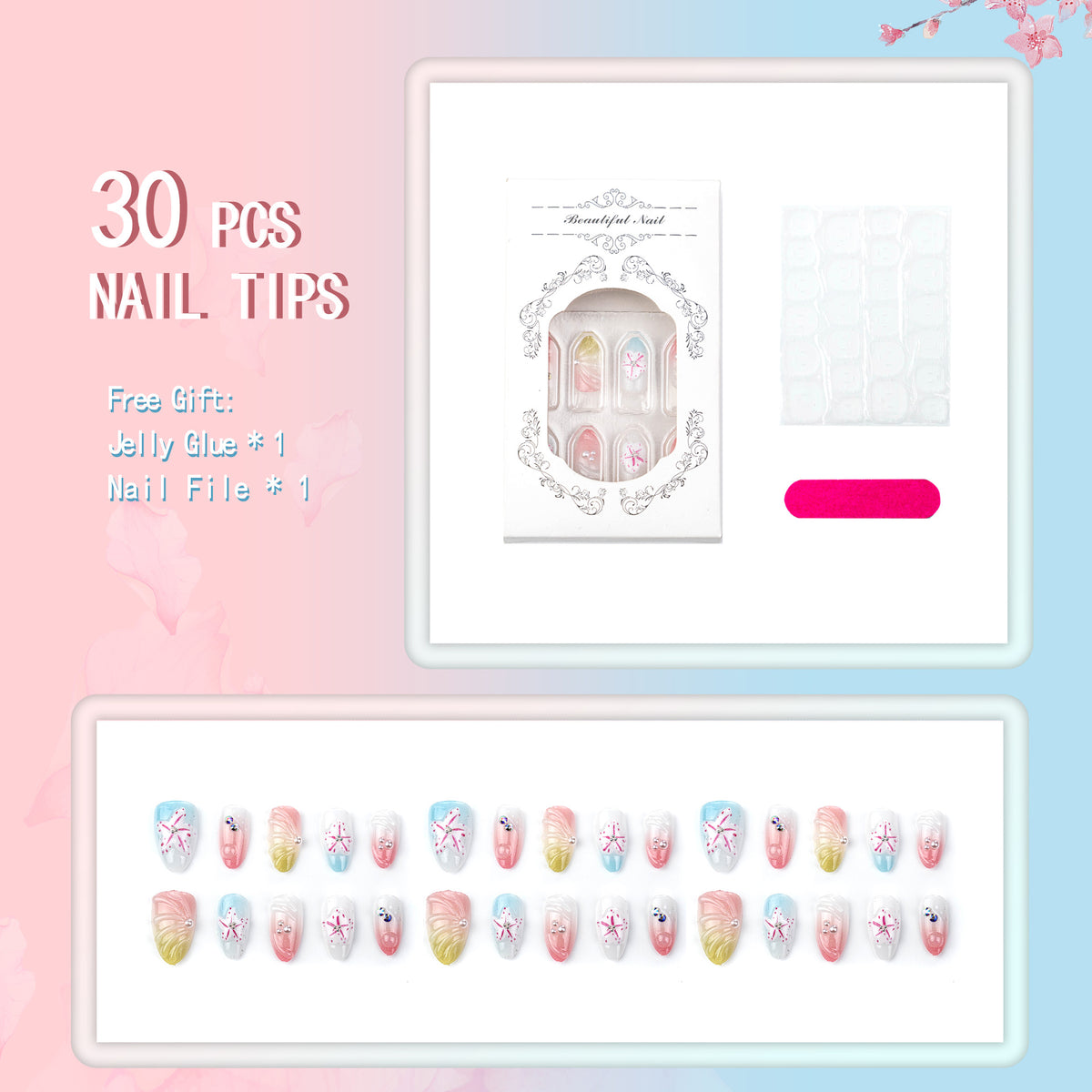 Floral Art Press-On Nageldesign Set