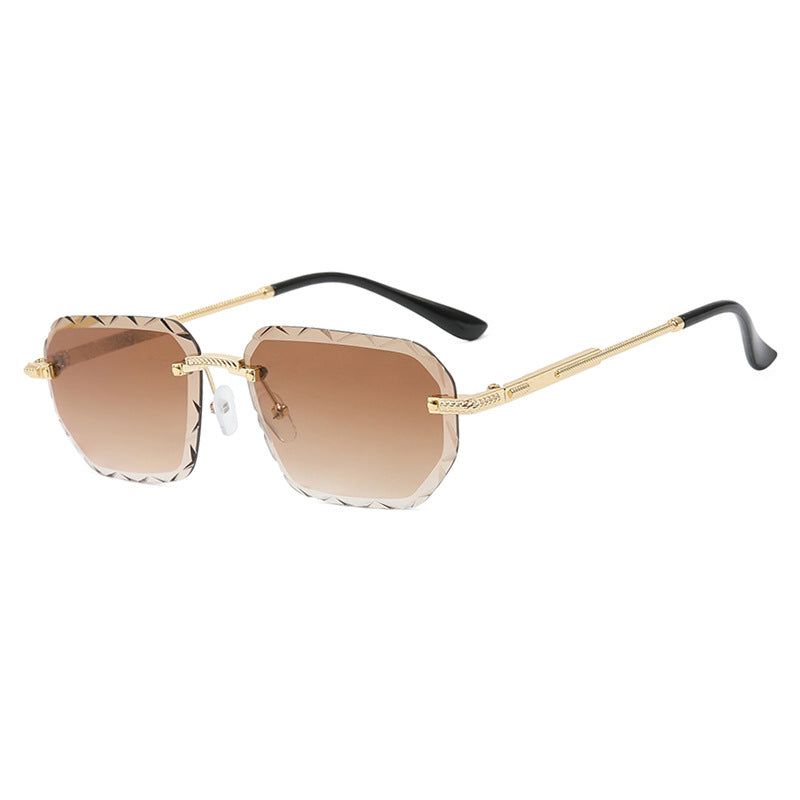 Damen geometrische Sonnenbrille mit verspiegelten Gläsern und robustem Rahmen Brehn
