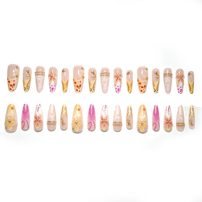 Elegante florale Press-On Nageldesign Sammlung